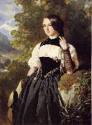 Franz Xaver Winterhalter A Swiss Girl from Interlaken Sweden oil painting reproduction